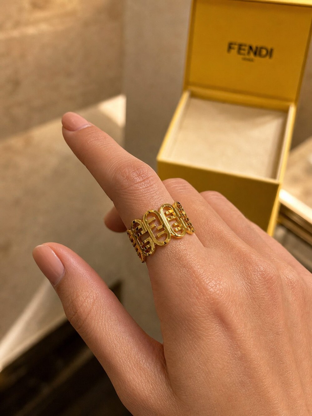 Fendi Modern Designer Ring Style 1 | New with Box - Picture 8 of 9